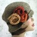 Crochet Pattern Womens Flapper Hat Dowton Abbey Style With Large Flower Trim  PDF May Resell Finished