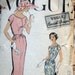 1957 VOGUE Womens Dress Pattern With Oval Shaped Neckline In 2 Lengths Sz12