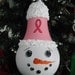 Breast Cancer Snowman Face Lightbulb Ornament