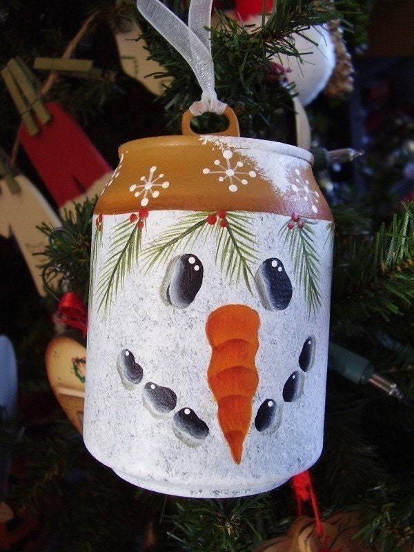 Snowman Mini Pop Can Ornament