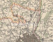 Map of London England 1896 Victorian Antique