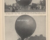 1894 Up Up and Away in a Hot Air Balloon Vintage Paper
