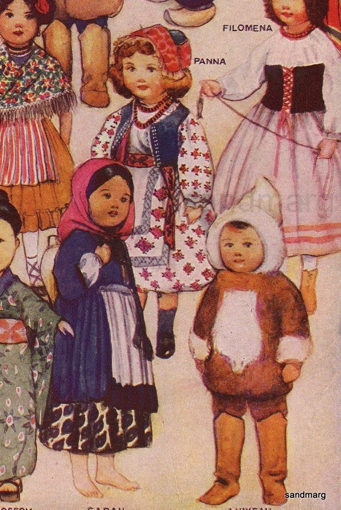 1898 Dolls of Many Nations Original Antique Chart
