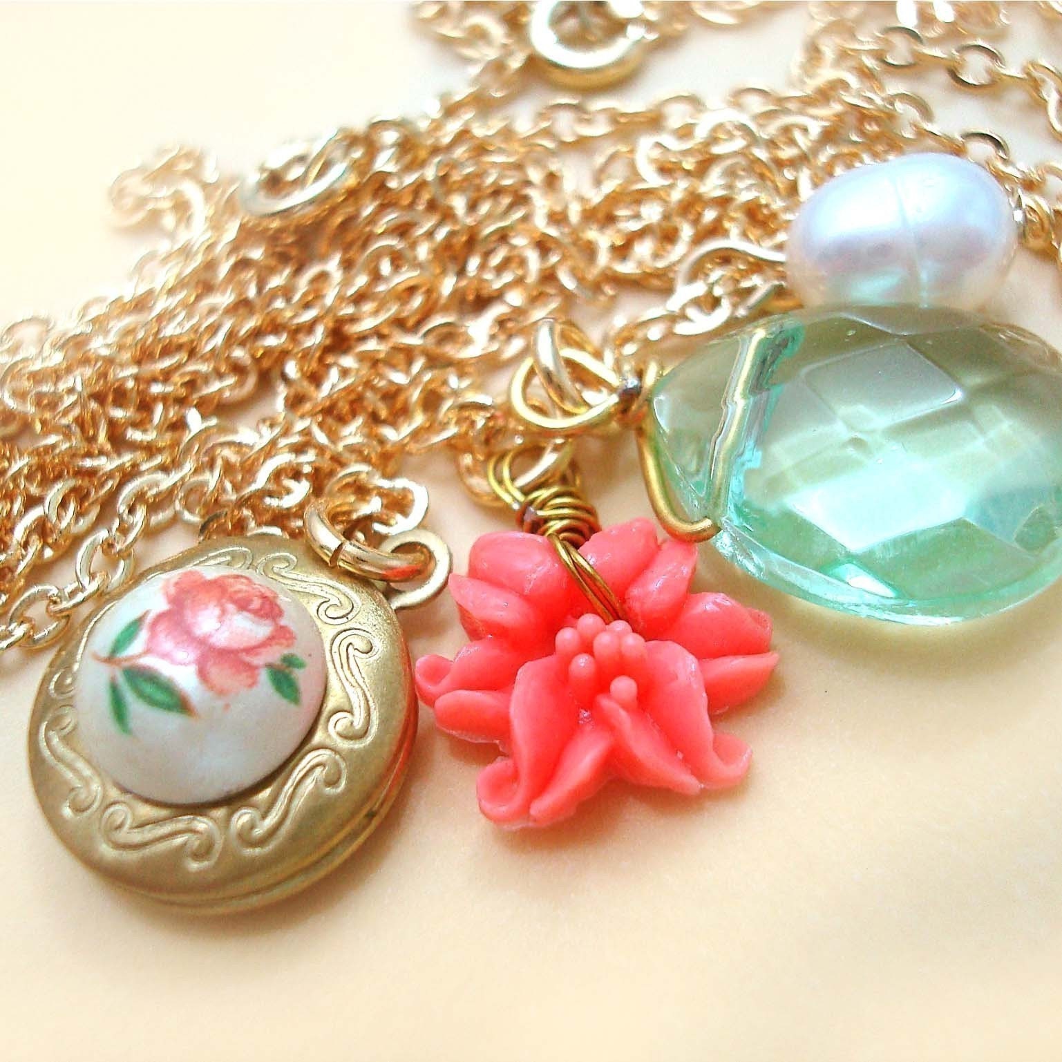 Minted Rose Locket