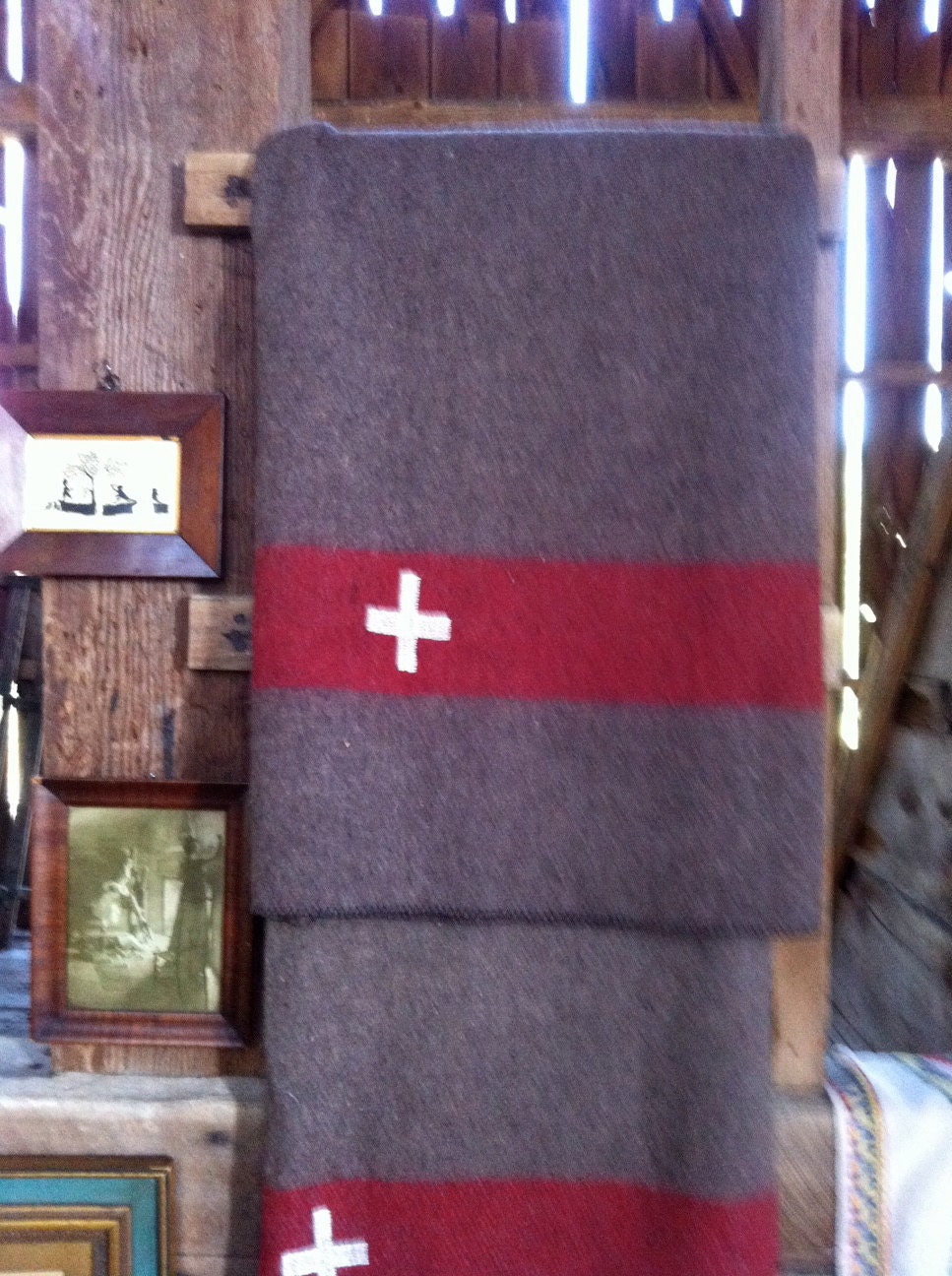 authentic Swiss Army wool blanket by OdeToJune on Etsy