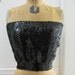i love the nightlife - vintage 1970s BLACK SEQUIN Tube Top