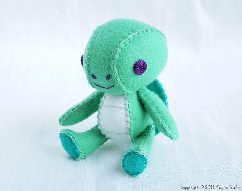 Turtle Plush Art Doll, Sullivan (Made to Order)