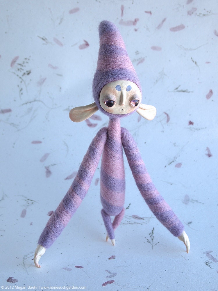 Mixed Media OOAK Needle Felted Art Doll - Prudence, Sproutling No. 3