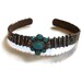 Upcycled OOAK Copper Bangle with Turquoise