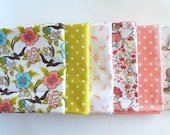 organic fat quarter bundle--6 pieces (1-1/2 yards total) from the Maman Collection, Cloud 9 Fabrics