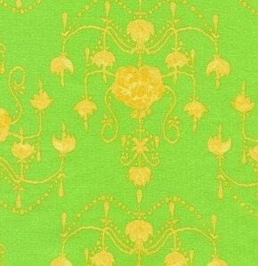SALE---1 yard---Garden Chandelier in Green, Olivia's Holiday, Tina Givens, Free Spirit Fabrics