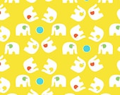 Savanna Bop---Elephants in Yellow--1 yard--Thomas Knauer for Andover Fabrics