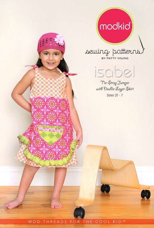 FREE SHIPPING with FABRIC purchase---isabel double-layer jumper sewing pattern by patty young of modkid boutique