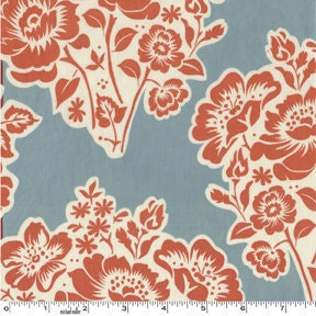 SALE---1 yard---Fresh Cut Flowers in Paprika, Secret Garden, Sandi Henderson, Michael Miller Fabrics
