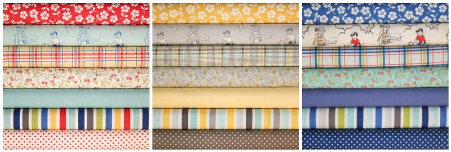 Seaside full collection fat quarter bundle--24 pieces---6 yards total--October Afternoon for Riley Blake Fabrics