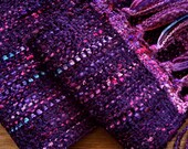 handwoven scarf blackberry, long
