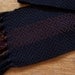 handwoven scarf in bamboo with black with brown stripe