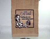 Embroidered Dish Towel Coffee Addict
