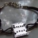 Hip- Mom Leather Handstamped  Silver Bracelet