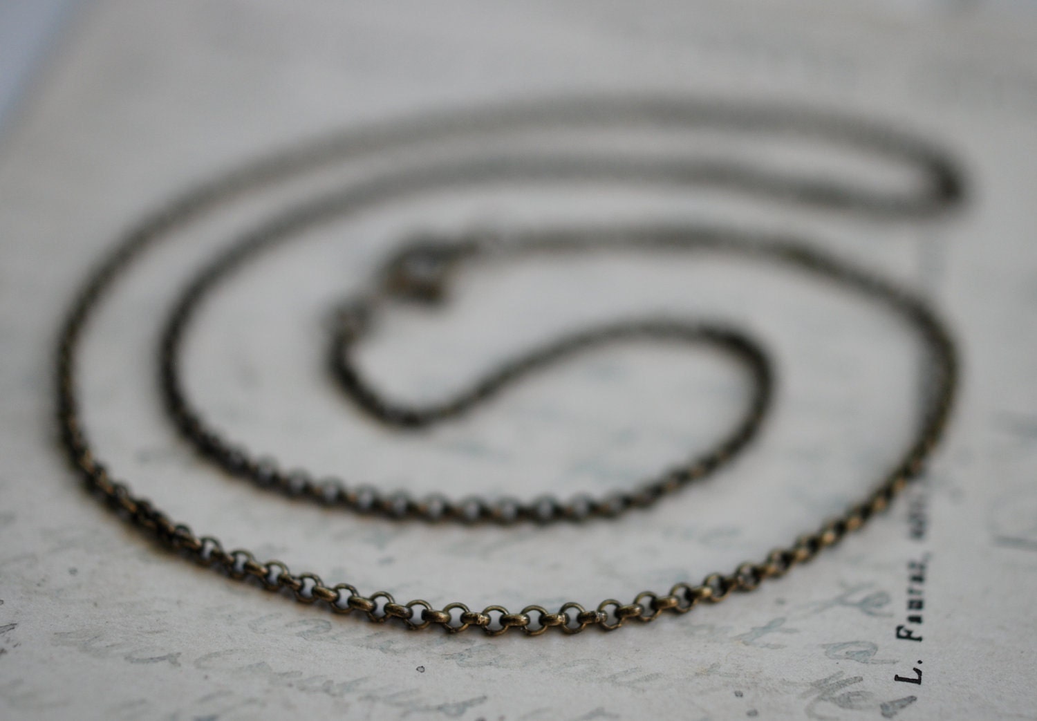 antiqued brass rolo necklace chain... 16" or 18"