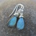 Labradorite Earrings - Sterling Silver, Aqua, Blue, Blue Green, Wire Wrapped, Irisjewelrydesign
