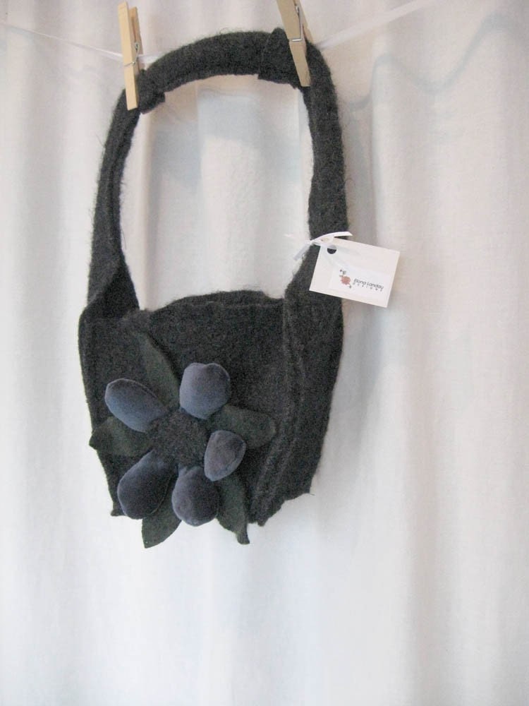 Upcycled Felted flower purse