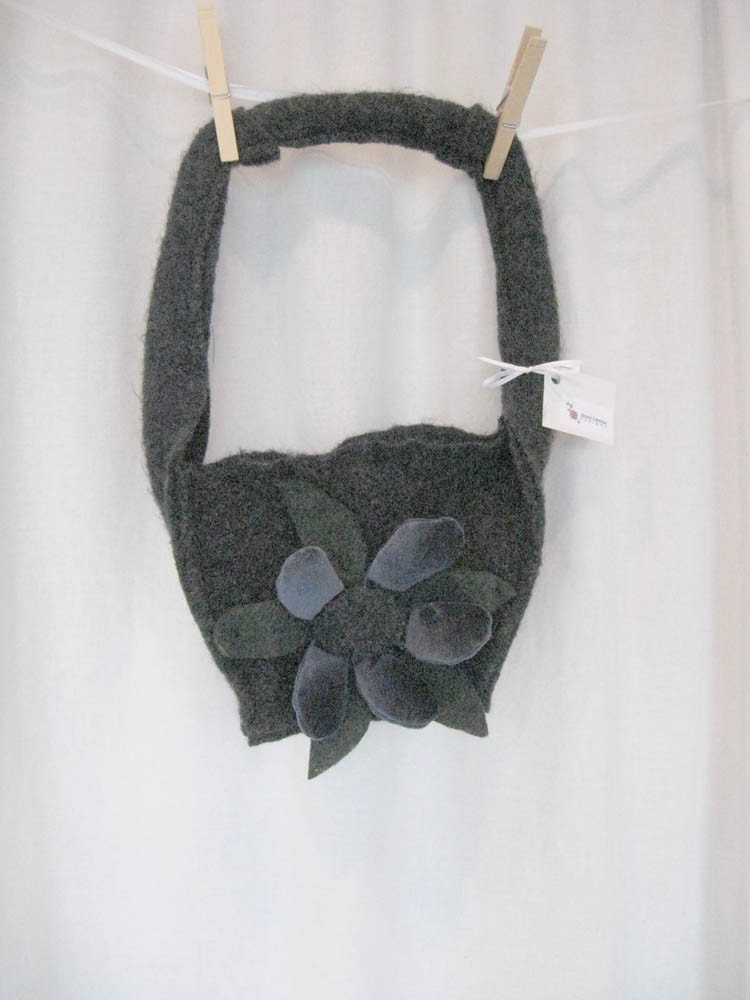 Upcycled Felted flower purse