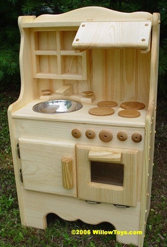 ON sale today  225 was 245 Child's Wooden play kitchen, wooden toy kitchen all natural, REAL wood