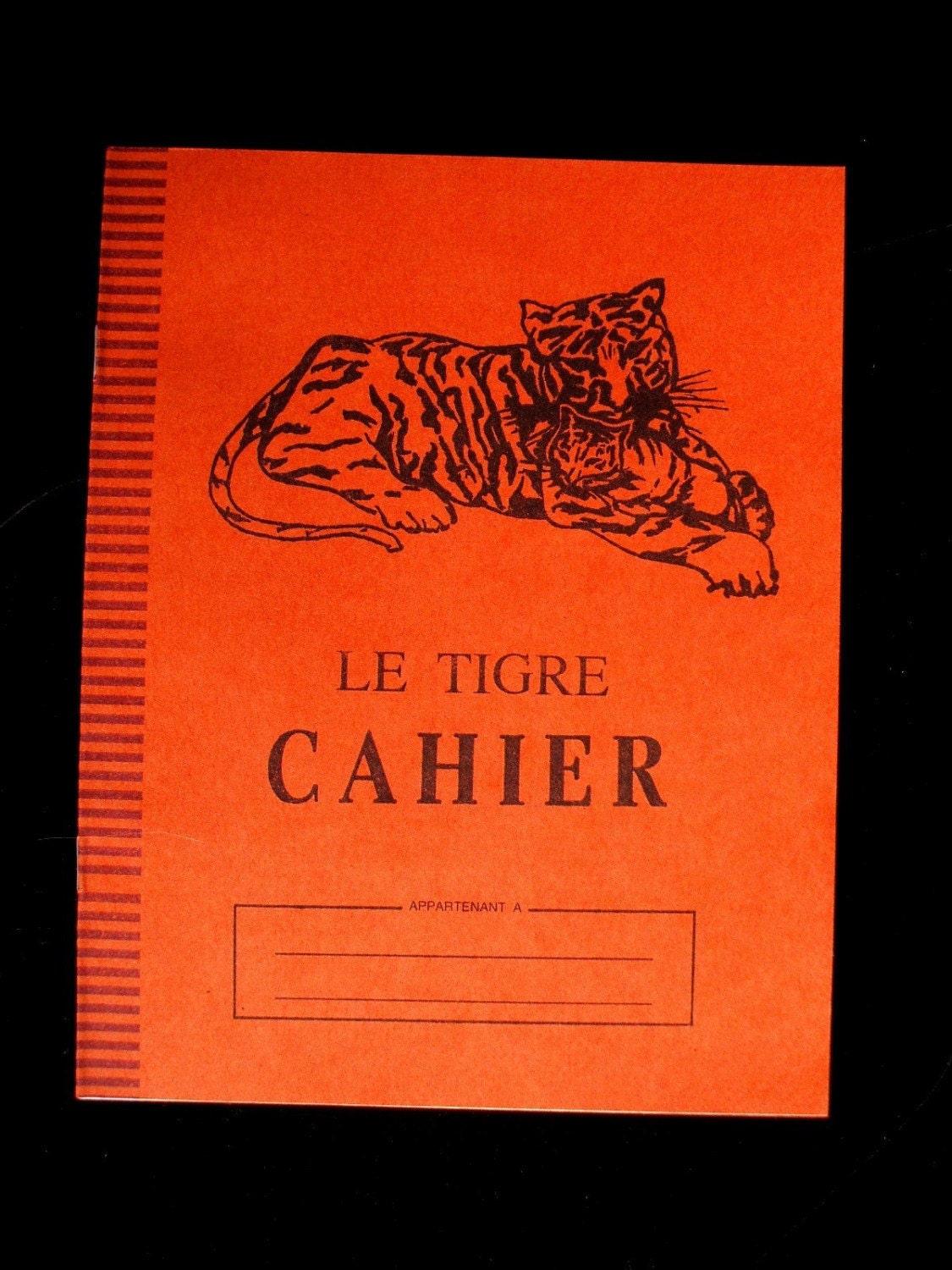 SALE French Vintage School Notebook 1960's 1970's Tiger Lot of 3