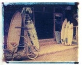 Polaroid-photography-bicycle-surfboards-surfshop-summer-blue-ocean-vintage art-11x14