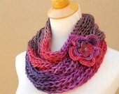 Ava-Soy Infinity-Loop-Circle Scarf-Plum