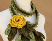 Wild Rose Scarf-Lariat-Yellow