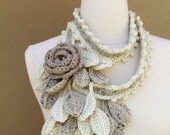 Wild Rose Scarf-Lariat-Natural