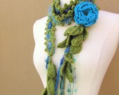 Queen Ann Rose Lariat-Turquoise