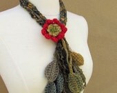 Enchanted Forest Flower Lariat-Red
