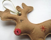 Handmade Christmas Decoration Felt Caribou x RUDOLPH everybodys favourite
