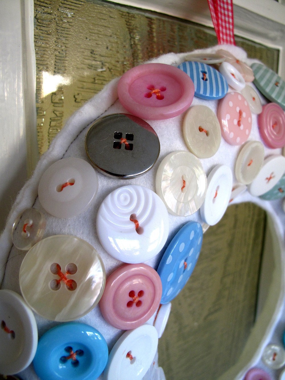 Wreath in Wonderland White for Christmas GIANT smothered with sweetie looking Buttons