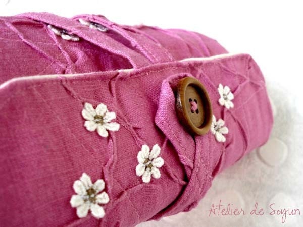 Needle Case Needle Holder Project Bag Knitting Needle Case in Magenta Pink Puchsia