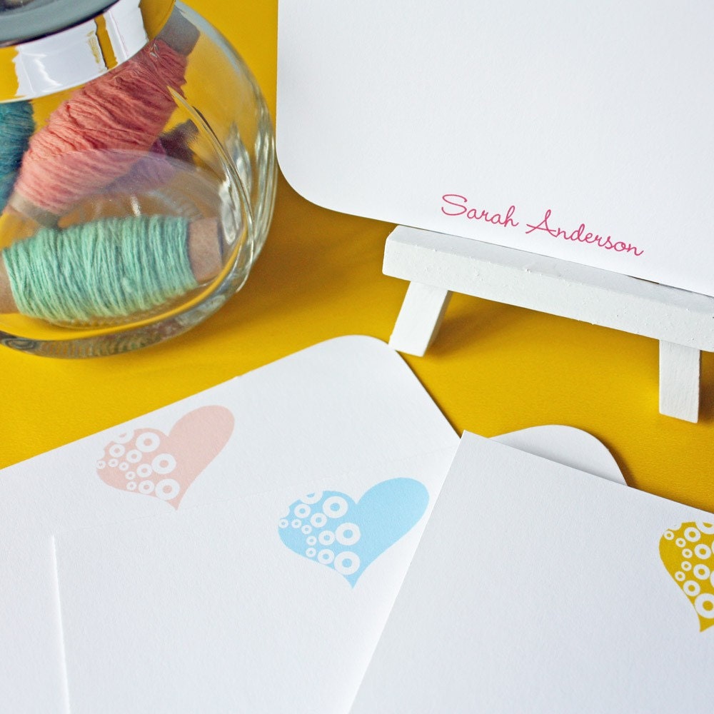 Personalized Stationery Set Sweetheart Note Cards