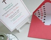 Baby Girl Baptism Announcement Set of 10