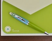 Daisy Stationery Set With Matching Crystal Pen Personalized