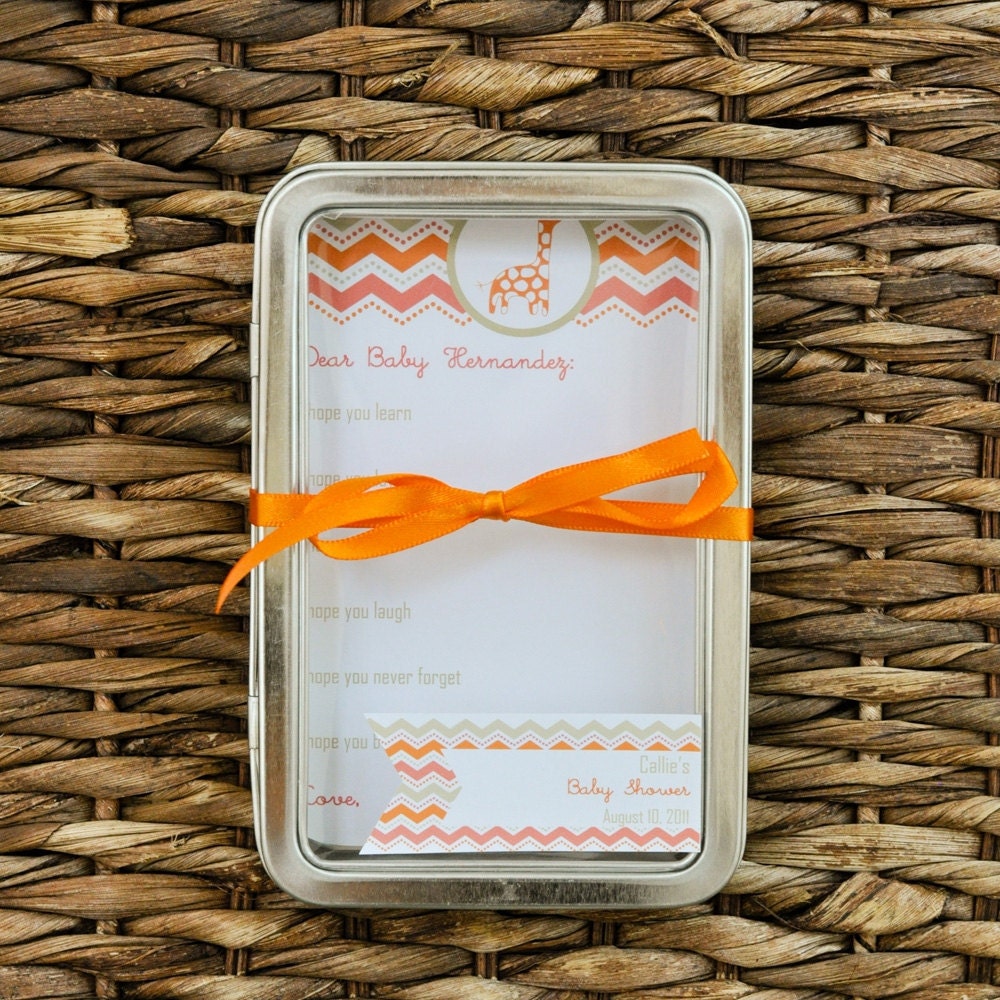 Baby Shower Activity Notes For Baby-To-Be with Personalized Keepsake Tin Set of 24
