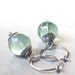 silver hoop earrings with green fluorite beads