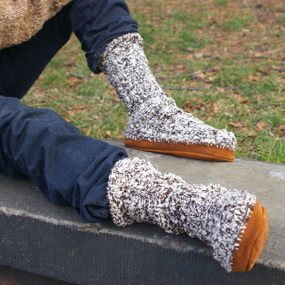 Suede Sole Slipper Socks Pattern-PDF