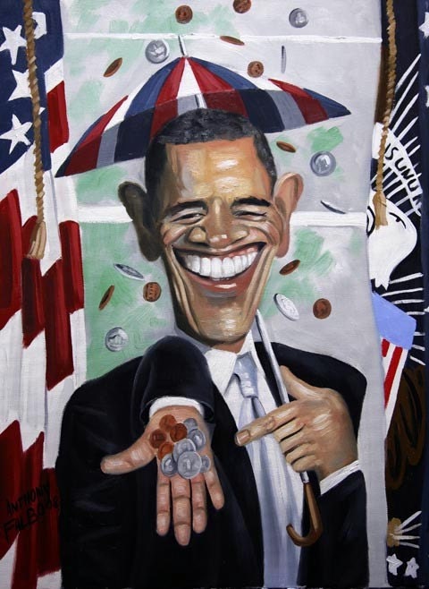 President  Barack Obama Change Money Heaven Print Anthony Falbo