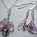 Lavender Sea Glass Necklace Earring Set -Lavender Beach Glass Necklace and Earring Set