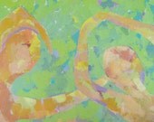 Spinning Madly 24" x 48" abstract figurative painting on canvas