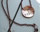 Game of Thrones inspired Necklace Hand Hammered "WIND and WORDS" jewelry