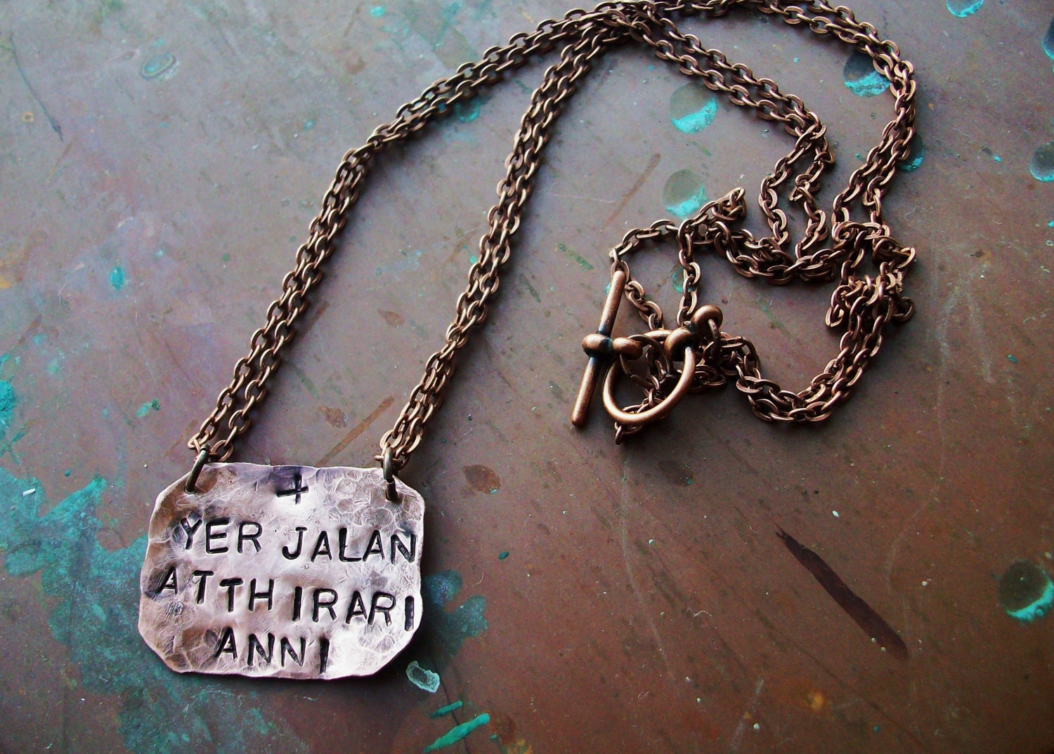 Game of Thrones inspired Necklace Hand Hammered "Moon of my Life" in Dothraki