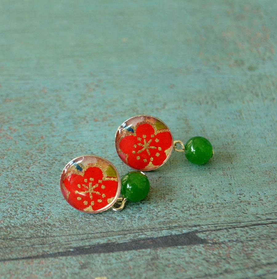 Japanese Garden earstuds  in sterling silver
